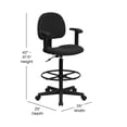 thumbnail image 3 of Scranton & Co Patterned Ergonomic Drafting Chair in Black with Arms, 3 of 9