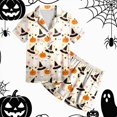 thumbnail image 7 of CAUYDY Halloween Pajamas Kids Girls Pajamas 2-Piece Pjs Set Kids Short Sleeved and Shorts Jammies Casual Wear Girls' Sleepwear Lounge Clothes White Sizes 12-13 Years, 7 of 7
