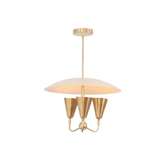 Italian Light Dome Mid Century Brass Sputnik chandelier light Fixture