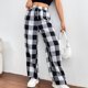 thumbnail image 5 of Pantalón de pijama tejido de algodón para niño, ropa de dormir suave a cuadros, 5 of 5
