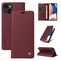 Cutyskin for iPhone 14 Case Wallet Card Holders-Premium Leather RFID Blocking Flip Book Cover [Shockproof TPU Shell] Folio Magnetic Closure Luxury Phone Case Kickstand Women Men,Winered