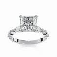 thumbnail image 2 of 2.28 CT Princess Shape Diamond, Lab Grown Diamond Ring, Side Marquise And Round Diamond Anniversary Promise Ring, Delicate Ring For Women, 2 of 4