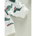 thumbnail image 6 of Bagilaanoe 2Pcs Toddler Baby Boy Christmas Outfits Dinosaur Print Long Sleeve Sweatshirt Tops + Trousers 6M 12M 18M 24M 3T Kids Fall Long Pants Set, 6 of 8