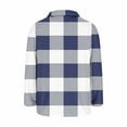 thumbnail image 6 of Wensltd Women's Quilted Fleece Jacket Lapel Collar Long Sleeve Spring Fall Plaid Coat Button Up, 6 of 7