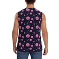 thumbnail image 4 of Lsque Pink Planets And Stars Print Men's Cotton Blend Sleeveless Muscle Shirts (S-3XL)- Moisture Wicking, Odor Protection, UPF 30+,Small, 4 of 8