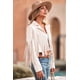 thumbnail image 3 of Chaqueta PRETTYGARDEN para Mujer de Gamuza Sintética con Flecos Beige Talla S, 3 of 9