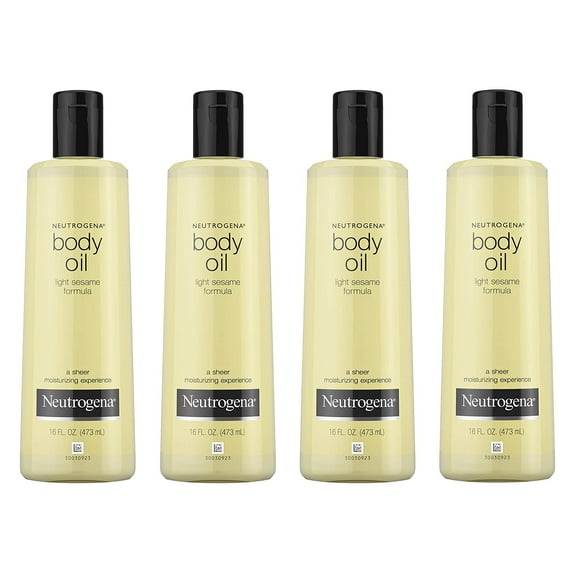 Neutrogena Body Oil Light Sesame Formula, Original, 16 oz (Pack of 4)