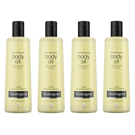 Neutrogena Body Oil Light Sesame Formula, Original, 16 oz (Pack of 4)