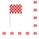 thumbnail image 2 of Monstrate 100 piezas accesorios de charcutería palillos de banderas marcadores Race Car Toppers cóctel Cupcake aperitivos comedor tela escocesa blanca roja 10piezas, 2 of 6