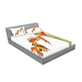 thumbnail image 2 of Ambesonne Floral Fitted Sheet & Pillow Sham Set, Exotic Flower Branch, Full, Green Orange, 2 of 2