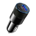 thumbnail image 2 of Kumdkd 15W Dual USB Car Charger with PD Type-C - Fast Charging Adapter for Galaxy S22/iPhone, Universal 12V-24V Vehicle Power Outlet with Overcurrent Protection (Black), 2 of 2