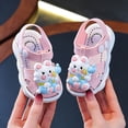 thumbnail image 4 of LIIPEE Baby Girls Sandals Cute Cartoon Decoration Outdoor Play Comfortable Flat Bottom Walking Shoes Kids Summer Breathable Lightweight Footwear,15-18 Months, 4 of 5