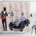 thumbnail image 1 of Ambesonne Urban Shower Curtain, London and Paris Streets, 69"Wx75"L, Warm Taupe Black, 1 of 3