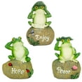 thumbnail image 6 of 3 Packs Garden Decor Frog Statue Sets Outdoor Patio Ornaments Yard Decorations Art Figurines for The Lawn Balcony Desk, 6 of 7