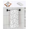 thumbnail image 6 of Grey Spring Floral Towel Set of 3, Soft Microfiber Bath Towels, Hand Towel, Washcloths, Elegant Watercolor Summer Botanical Quick-Dry Absorbent Towels for Bathroom Kitchen Hotel Beach Gym Spa, 6 of 7