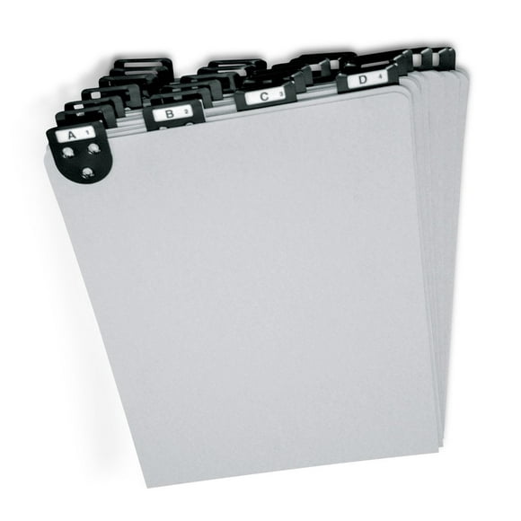 Martin Yale 14522 Plateau de Rangement Index Ensemble, 8 1/2 x 11 Pouces, 25 Diviseurs en Carton Durables, Inclut Étiquettes A-Z et Inserts Vierges, Onglets Métalliques