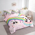 thumbnail image 4 of Homewish Cute Unicorn Panda Twin Bedding Sets 7-Piece, Cartoon Stars Rainbow Cloud Bedding Comforter Set, Kawaii Animal Lover Reversible Sheet Sets, Lightweight Room Decor, 4 of 8