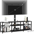 thumbnail image 3 of TV Stand with Mount and Power Outlet, Height Adjustable Entertainment Center with Storage Shelves for 32/55/65/70/75 inches Televisions, Console Table for Living Room, Bedroom, Matte Black, 3 of 7