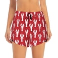 thumbnail image 2 of Daiia Cartoon Lobster Pattern Women's 2 in 1 Running Shorts - Lightweight Athletic Workout Gym Yoga Shorts Liner with Phone Pockets-Medium, 2 of 7