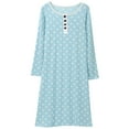 thumbnail image 2 of EFINNY Women's Nightgown Long Sleeve Sleepwear Polka-Dotted Nightdress Soft Pjs Lounger,S-XXL, 2 of 6