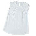thumbnail image 3 of JINMGG Tank Tops for Women under $5,Women Fashion O-Neck Solid Color Splicing Sleeveless Vest Tank Tops T-Shirt White L, 3 of 5