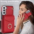 thumbnail image 2 of Elegante funda multifuncional tipo cartera para Samsung S23 Plus con correas, ranura para tarjetas, soporte para anillo, protección para cámara, material de PU, a prueba de golpes, antigolpes., 2 of 5