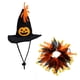 thumbnail image 2 of Conjunto de sombrero y collar de Halloween para mascota, perro, gato, cabeza, patrón de hueso, sombrero, divertido disfraz de cosplay, decoración para fiesta navideña, 2 of 5
