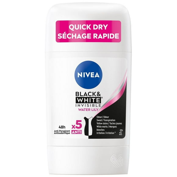 NIVEA Antitranspirant en bâton Black & White Invisible Water Lily 51g en bâton