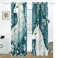 thumbnail image 2 of Fox Flowers Leaves Painting Black Out Curtains 72 Inch Length Curtains for Sliding Glass Doors Bedroom Living Room 2 Pack, 2 of 6