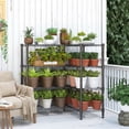 thumbnail image 4 of Legooin 72x18x60 inch Ultra-Wide Wire Shelving Garage Organizer 4-Tier Adjustable Industrial Shelf Corner Storage Rack 1600lbs Load Capacity, Black, 4 of 10