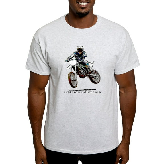 CafePress - Rather Be Playing In The Dirt With A Motorbike Lig - Men's Classic Graphic T-Shirt