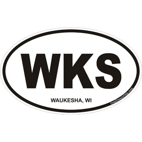 3.8 Inch Waukesha Wisconsin Oval Decal