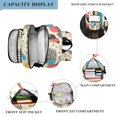 thumbnail image 3 of FORMRS Unisex School Backpack 17" Student Travel Bag with Laptop Compartment, Blue Retro Print, 3 of 7