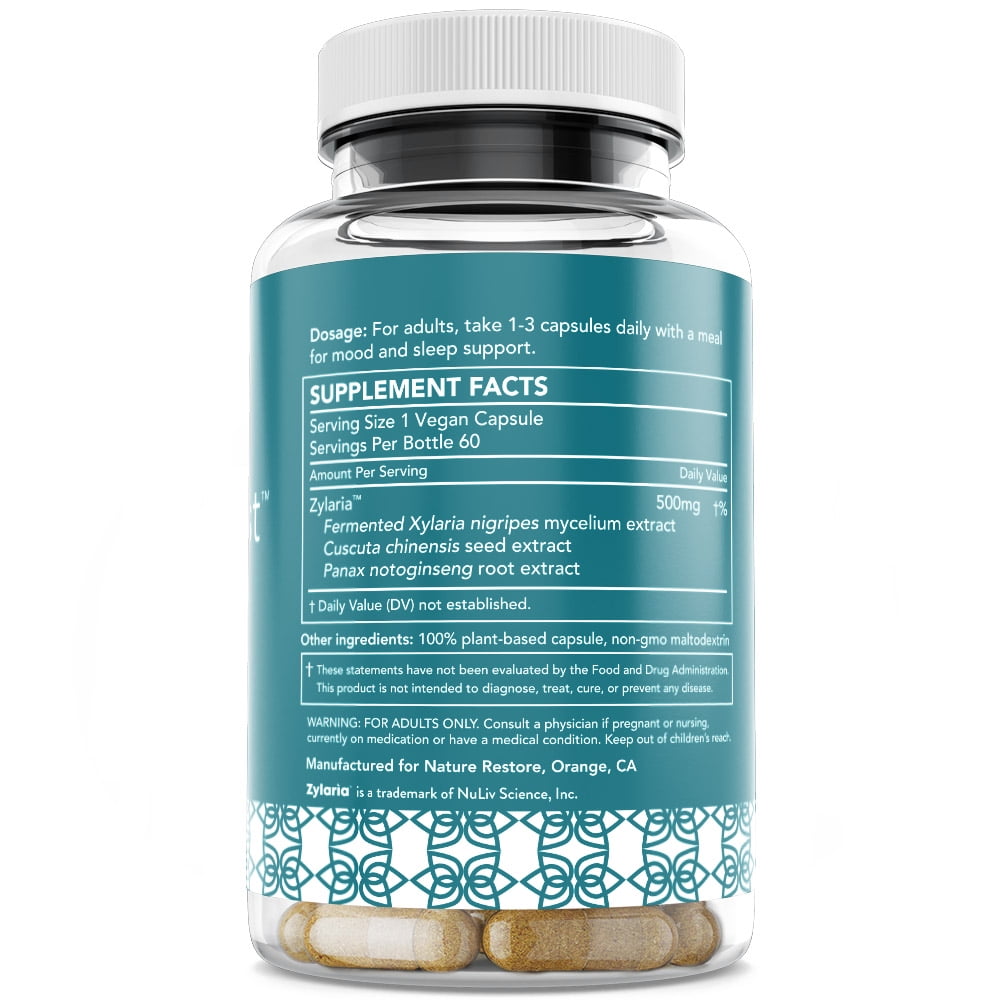 Nature Restore SleepBoost™, Sleep Support and Anti-Anxiety Supplement, Glutamic Acid and GABA Activation, Xylaria Nigripes, 60 capsules