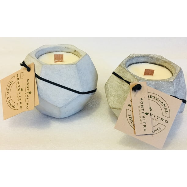2 Velas aromaticas en bases Hexagonos de concreto Monte Vitro Monte Vitro Hexagono