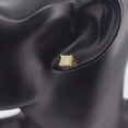 thumbnail image 3 of 18k Layered Real Gold Plated Square earrings hip hop icedout pave settings #9, 3 of 3
