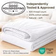 thumbnail image 4 of California Design Den Twin XL Fitted Sheet Only, Soft 400 Thread Count 100% Cotton Sateen, Deep Pocket, All-Around Elastic, Side Indicators - Peacock Blue, 4 of 9
