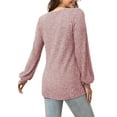 thumbnail image 4 of Fantaslook Henley Long Sleeve Shirts for Women Casual Tunic Tops Fall Dressy Blouses Lightweight Pullover, 4 of 7