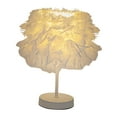 thumbnail image 4 of Lámpara de mesa decorativa moderna con forma de pluma, ideal para mesilla de noche. Nueva. Blanco, 4 of 9