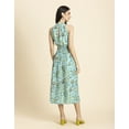 thumbnail image 3 of Moomaya Womens Printed Smocked Dress, Halter Neck Sleeveless Midi Gown, 3 of 9