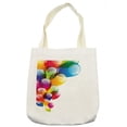 thumbnail image 1 of Birthday Tote Bag, Celebration Colorful Balloons with Reflections Surprise Occasion Joyful, Cloth Linen Reusable Bag for Shopping Books Beach and More, 16.5" X 14", Cream, by Ambesonne, 1 of 2