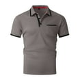 thumbnail image 6 of Huresd Men's Golf Polo Shirts Short Sleeve Collar Shirt Dark Gray XL, 6 of 8