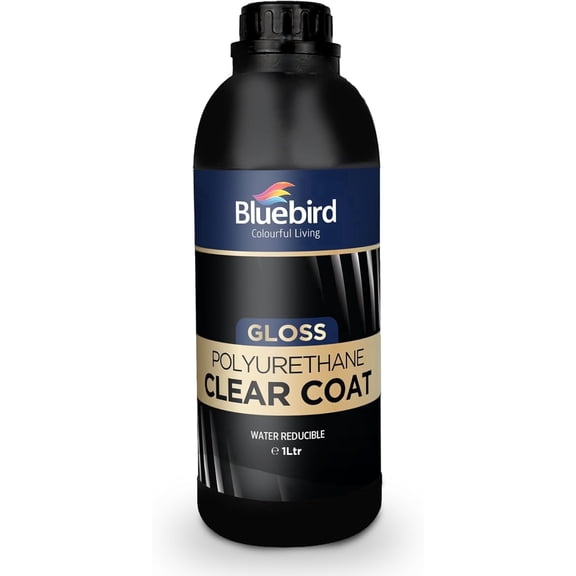 Bluebird Polyurethane Clear Coat for Furniture, Paintings, Water-Based Professional Varnish (Gloss, 33.8 Fl Oz)