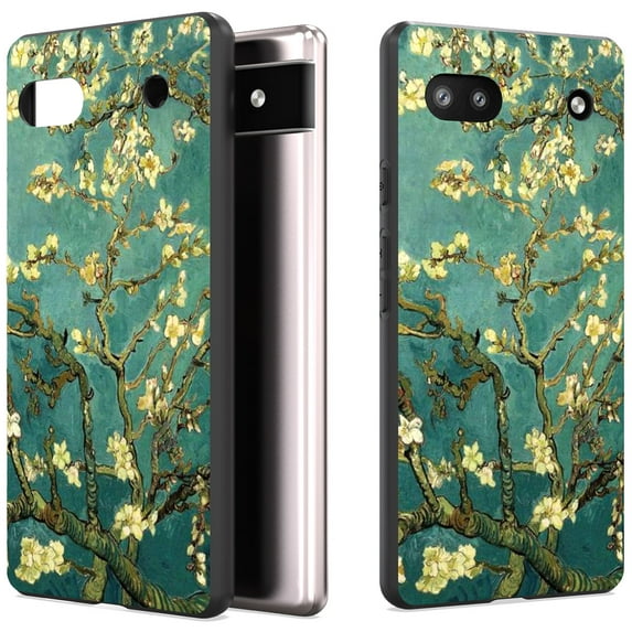 CoverON Art Design For Google Pixel 6a Phone Case, Flexible Rubber Slim TPU Cover, Almond Blossom