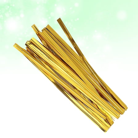 Masteelf  800 Pcs Bread Bag Ties Gift Wrapping Treat Opp Party Bags Golden