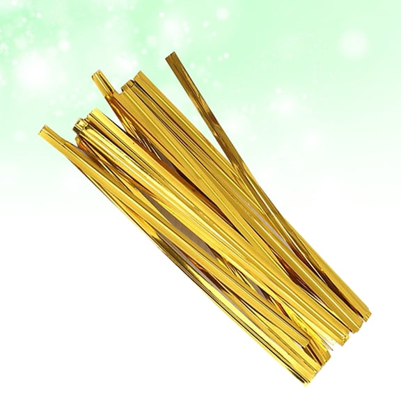 Masteelf  800 Pcs Bread Bag Ties Gift Wrapping Treat Opp Party Bags Golden