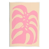 Stupell Industries Pink Tropical Leaf Shape Graphic Art Unframed Art Print Wall Art, Design by Birgit Maria Kiennast
