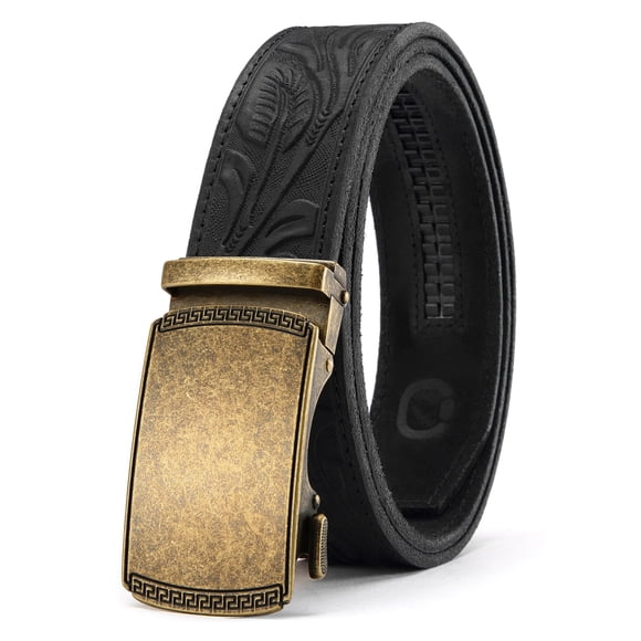 Cinturón con trinquete de piel CHAOREN para hombre, ajuste personalizable