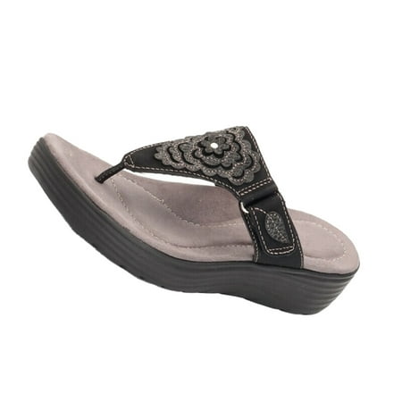 

Sandals Slippers Summer Thick-Soled Flowers Wedge Heels Heighten Shoes Comfortable Shoes