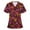 Red, variant on Ozmmyan Womens Tops Scrubs for Women Short Sleeve V-neck Scrubs Tops Working Uniform Printed with Two Pockets Blouse Nursing Uniform Saving Clearance